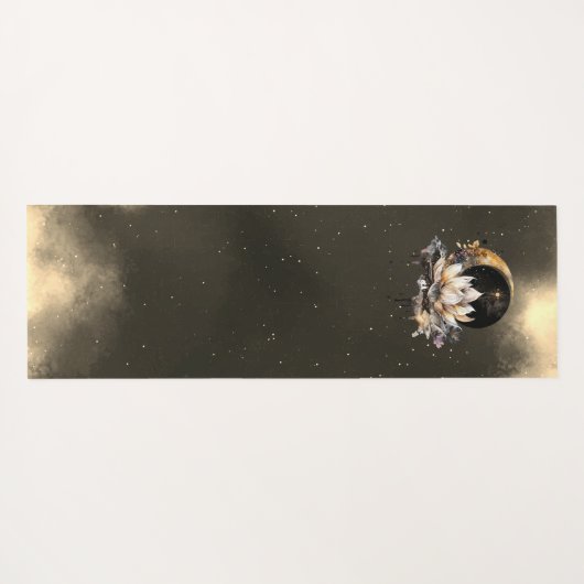 Hemelse Gouden Zon, Maan Lotus Nachtlucht Yogamat (Achterkant (horizontaal))