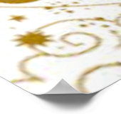 hemelse gouden zon & maan op wit poster (Hoek)