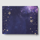 Hemelse Gouden Zon, Maan, Sterren Paarse Gastenboek (Achterkant)