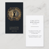 Hemelse Gouden Zon Maan Zwart Visitekaartje (Voorkant / Achterkant)