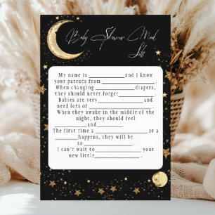 Hemelse Gouden Zwarte Baby Shower Mad Libs Flyer