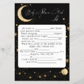 Hemelse Gouden Zwarte Baby Shower Mad Libs Flyer (Voorkant)