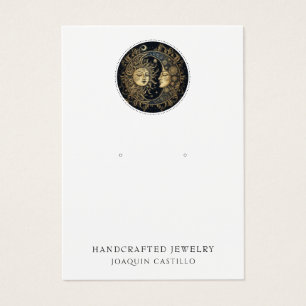Hemelse Gouden Zwarte Zon Maan Oorbel Sieraden Visitekaartje