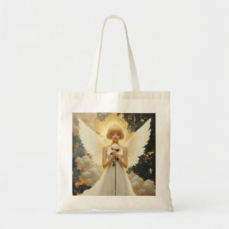 Hemelse Gratie Prachtige Engel en Roos Tote Bag