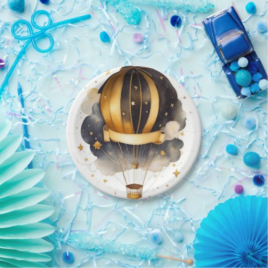 Hemelse grillen: hemelse ballon Baby shower Papieren Bordje (Feest)