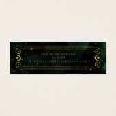 hemelse groene gouden bruiloft Website Mini Visitekaartjes (Voorkant)