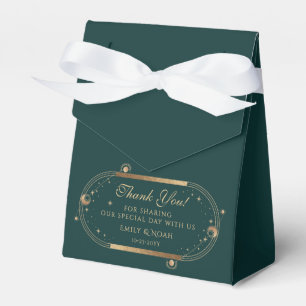 Hemelse Groene Gouden Zon Maan Sterren Wedding Bedankdoosjes