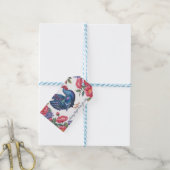 Hemelse Haan Groet met Bloemrand Cadeaulabel (Met Touw)