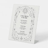 Hemelse Halloween Bruiloftsborrel Menu Reclamebord Met Voetstuk (Voorkant)