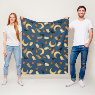 Hemelse Halloween Hekserige Maan Vliesdeken Fleece Deken