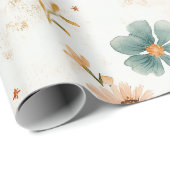 Hemelse Halve Maan Bloemrijk Goud Glitter Cadeaupapier (Rol Hoek)