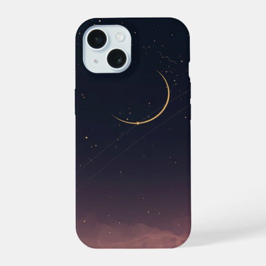 Hemelse Halve Maan Sterren Hoesje iPhone 15 Case (Achterkant)