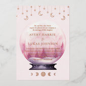 Hemelse Halve Maan Sterren Huwelijk Folie Uitnodiging (Voorkant)