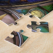 Hemelse Halvemaan Versierd Gebrandschilderd Maan Legpuzzel (Zijkant)