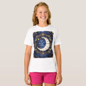 Hemelse Halvemaan Versierd Gebrandschilderd Maan T-shirt (Voorkant volledig)