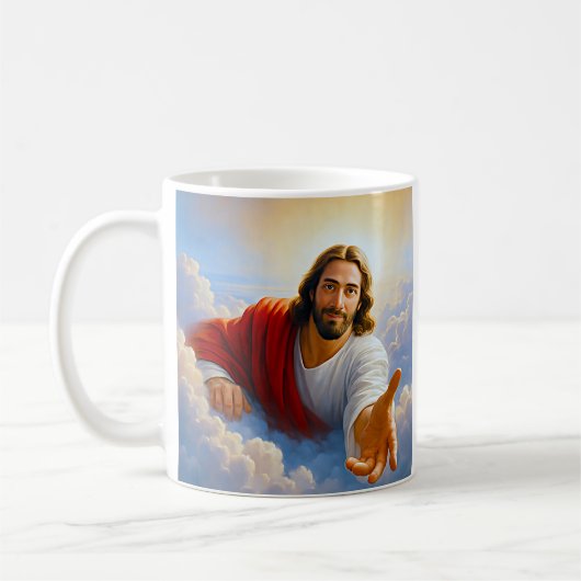 Hemelse Hand Jezus Koffiemok (Links)