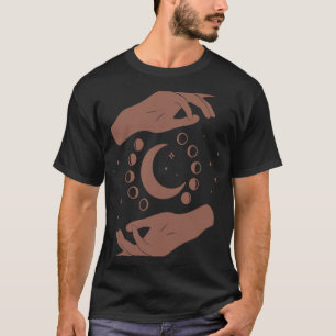 Hemelse Handen Zon en Maan Fase Mystic Han T-shirt