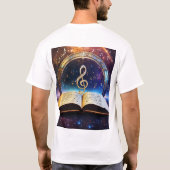 Hemelse Harmonie: Boek van Kosmische Melodieën T-shirt (Achterkant)
