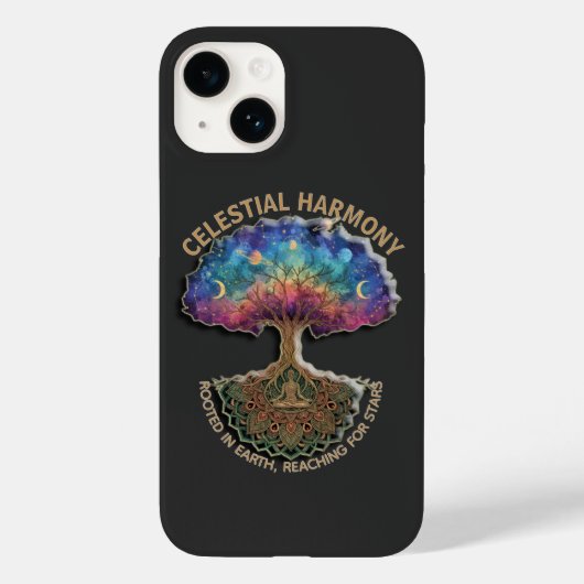 Hemelse Harmonie Boom | Cosmische Meditatie Mandal Case-Mate iPhone Case (Achterkant)