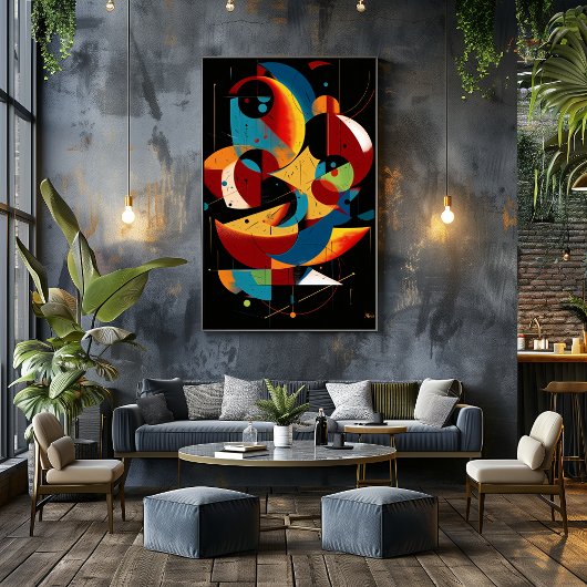 Hemelse Harmonie – Dynamische Geometrische Abstrac Poster