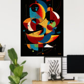 Hemelse Harmonie – Dynamische Geometrische Abstrac Poster (Thuiskantoor)