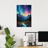 Hemelse Harmonie, een adembenemende sterrenhemel Poster (Thuiskantoor)