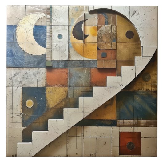 Hemelse Harmonie Geometrisch Mozaïek Tegeltje (Voorkant)