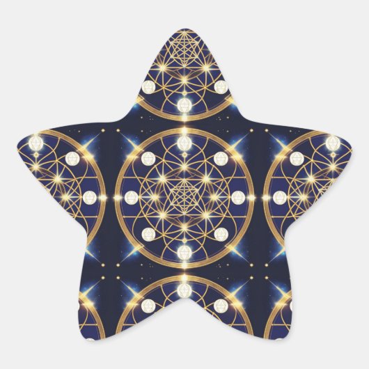 Hemelse Harmonie – Het Licht Binnen het Raster Ster Sticker (Voorkant)