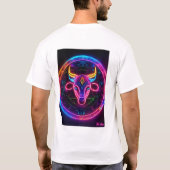 Hemelse Harmonie: Steenbok & Stier Neon Zodiac T-shirt (Achterkant)