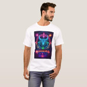 Hemelse Harmonie: Steenbok & Stier Neon Zodiac T-shirt (Voorkant volledig)