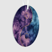 Hemelse Harmonie: Waterverf Nevel Yin Yang Ornament (voorkant)