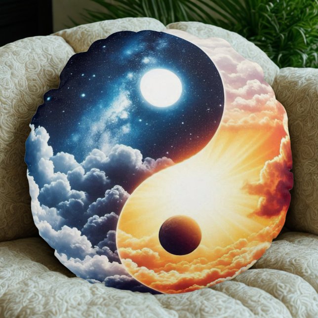 Hemelse Harmonie Yin Yang Rond Kussen (Creator heeft geüpload)