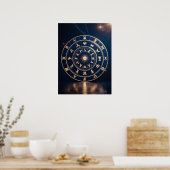 Hemelse Harmonie: Zodiac Mandala Symfonie Poster (Keuken)