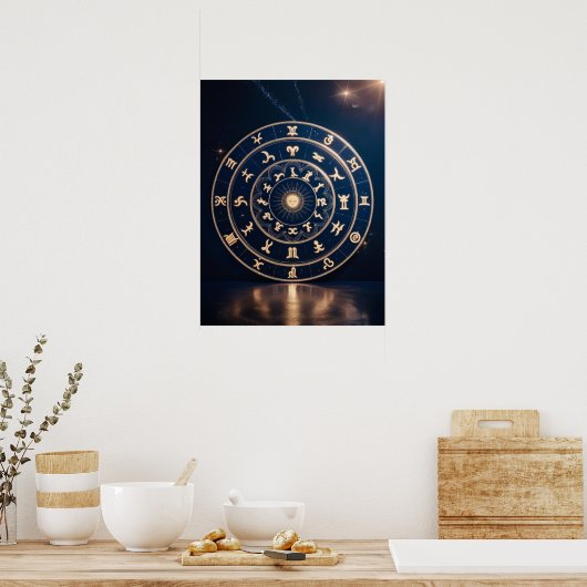 Hemelse Harmonie: Zodiac Mandala Symfonie Poster (Keuken)