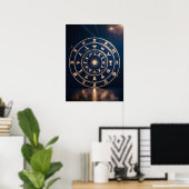 Hemelse Harmonie: Zodiac Mandala Symfonie Poster (Thuiskantoor)