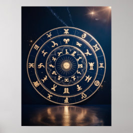 Hemelse Harmonie: Zodiac Mandala Symfonie Poster