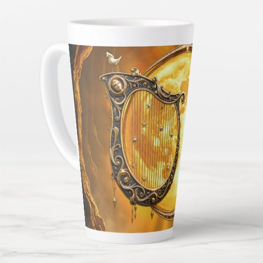 Hemelse Harp van de Gouden Maan Latte Mok (Linkerhoek)