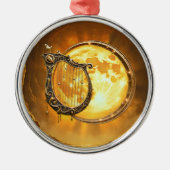 Hemelse Harp van de Gouden Maan Metalen Ornament (Voorkant)