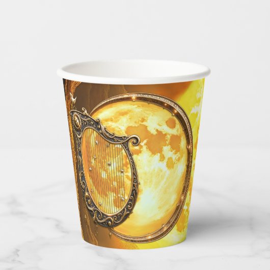 Hemelse Harp van de Gouden Maan Papieren Bekers (Voorkant)