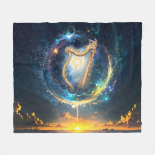Hemelse Harp van de Maan Gebonden Hemel. Fleece Deken