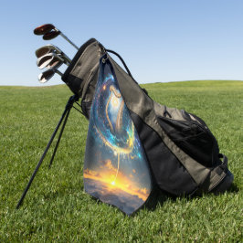 Hemelse Harp van de Maan Gebonden Hemel. Golfhanddoek
