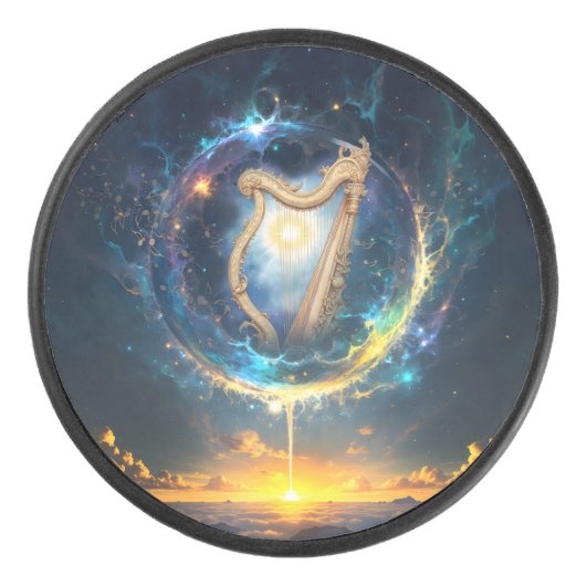 Hemelse Harp van de Maan Gebonden Hemel. Hockey Puck (Voorkant)