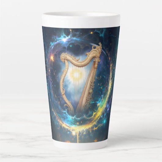 Hemelse Harp van de Maan Gebonden Hemel. Latte Mok (Voorkant)