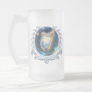 Hemelse Harp van de Maan Gebonden Hemel. Matglas Bierpul