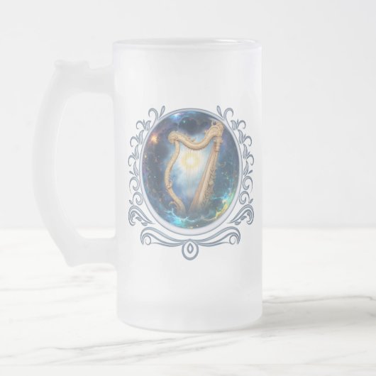 Hemelse Harp van de Maan Gebonden Hemel. Matglas Bierpul (Links)