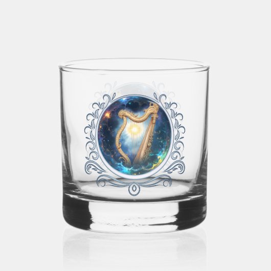 Hemelse Harp van de Maan Gebonden Hemel. Whisky Glas (Voorkant)