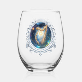 Hemelse Harp van de Maan Gebonden Hemel. Wijnglas Zonder Voet