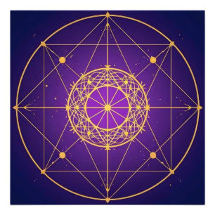 Hemelse Heilige Mandala – Mystieke Geometrie Foto Afdruk
