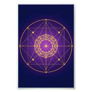 Hemelse Heilige Mandala – Mystieke Geometrie Foto Afdruk