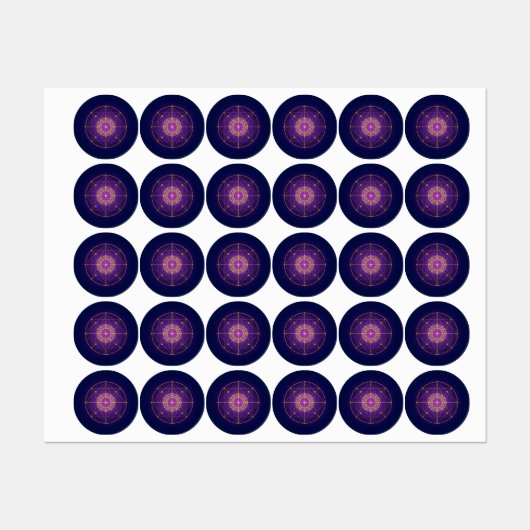 Hemelse Heilige Mandala – Mystieke Geometrie Labels (Vel)